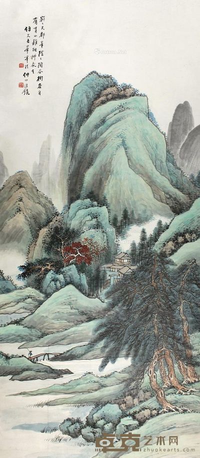 汪琨 山水 134×57cm