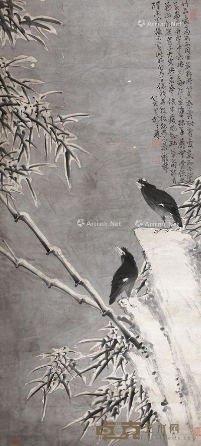 胡之森 花鸟 128×57cm