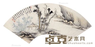 张石园 山水人物 52×18cm