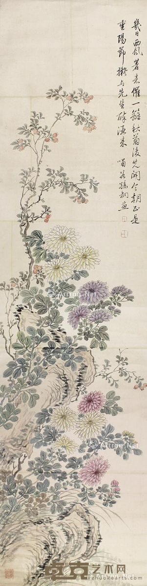孙桐 花卉 130×32cm