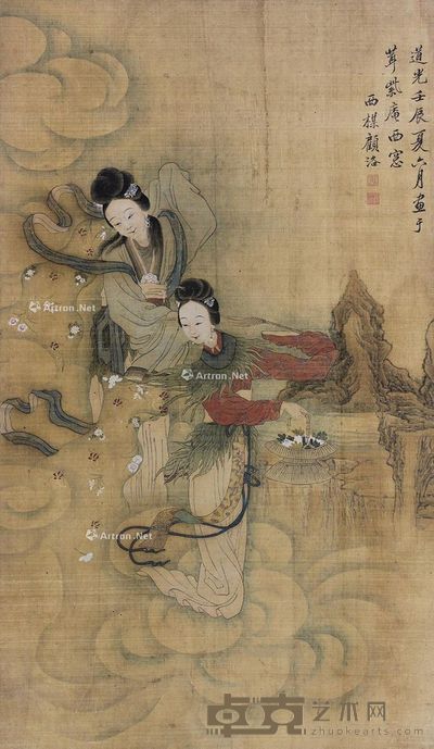 顾洛 仕女 48×82cm