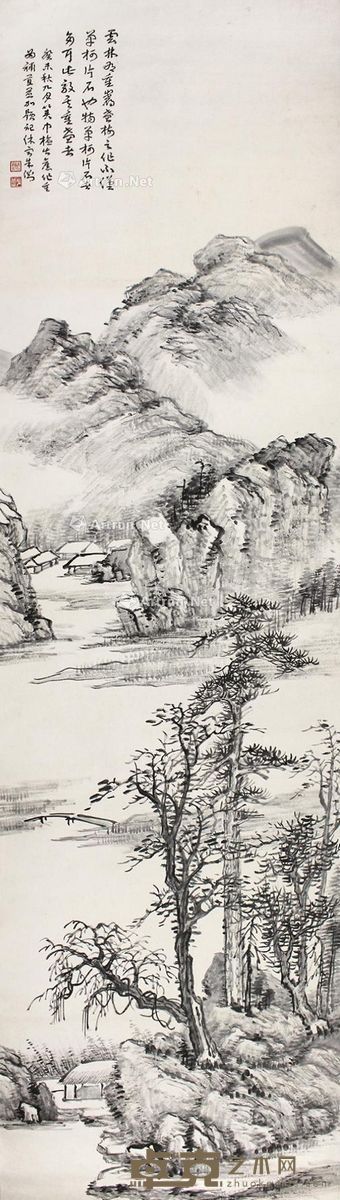 朱渊 山水 152×42cm