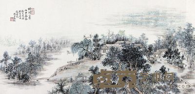 朱端 山水 32×65cm