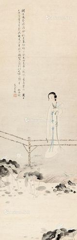 邵芳 执扇仕女