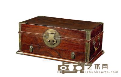 清早期 黄花梨铜包角带屉小箱 41×21.5×51cm