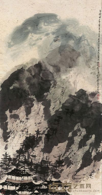 崔如琢 白云埋大壑 144×75cm