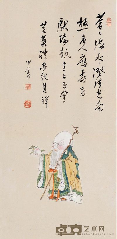 溥儒 南极仙翁 59.5×29cm
