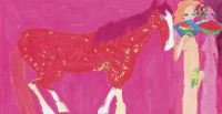 丁雄泉 粉红色的马与两个女人