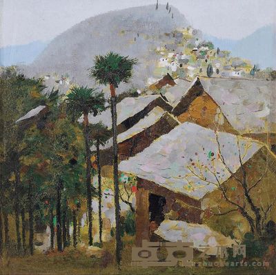 吴冠中 贵州山村 46×46cm