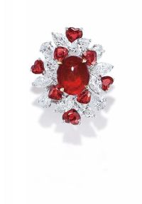 Faidee设计 4.68克拉缅甸红宝石配钻石戒指