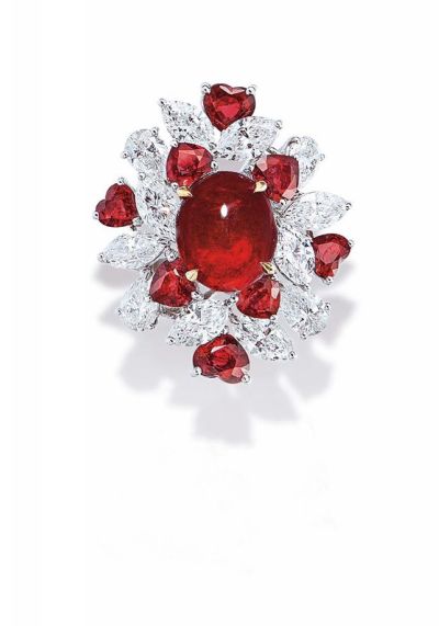 Faidee设计 4.68克拉缅甸红宝石配钻石戒指