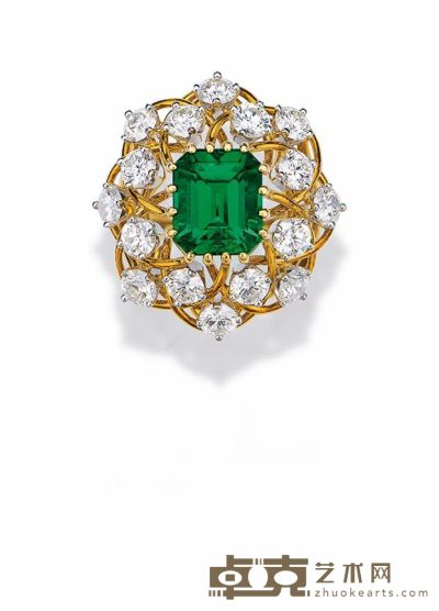 让·史隆伯杰为蒂芙尼设计3.72克拉赞比亚配钻石戒指 