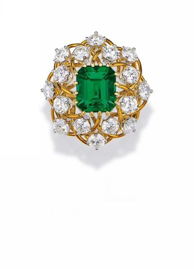 让·史隆伯杰为蒂芙尼设计3.72克拉赞比亚配钻石戒指