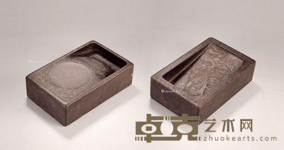 清时期 蓬莱仙境端石大砚 纵25.5cm;宽16cm;高7cm