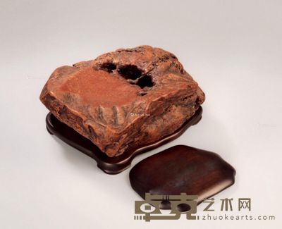 清早期 洞天一品红丝石山子砚 纵20cm;宽15cm;高4cm