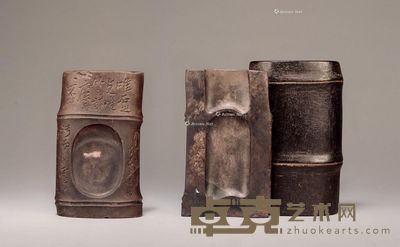 清初期 高南村明竹节样端砚 纵16.6cm;宽8.5cm;高2cm