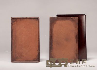 明时期 朱砂红澄泥笔舔 纵17cm;宽11cm;高2.4cm