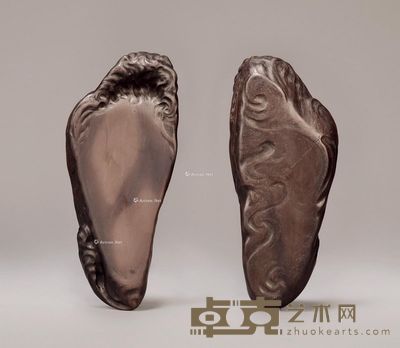 清时期 卷云纹蕉叶子石端砚 纵20cm;宽9cm;高3.5cm