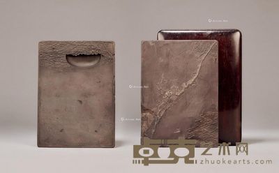 清时期 梅花湮月板样端砚 纵19cm;宽14cm;高2.2cm
