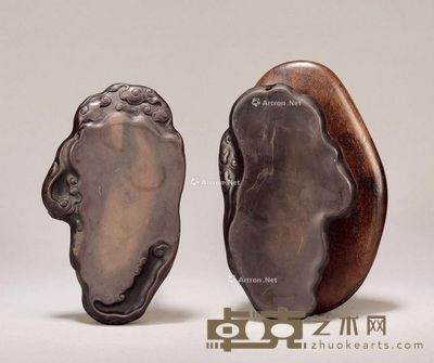 清时期 老坑蕉叶卷云纹随型砚 纵17cm；宽11cm；高2.1cm