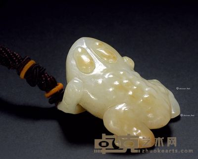 清 白玉蛙把件 长4.5cm；宽3.2cm