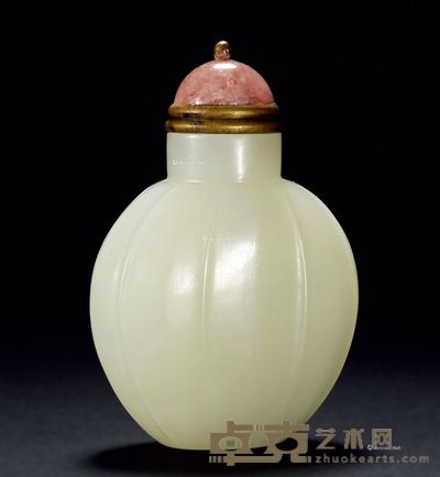 清 白玉烟壶 高6.3cm