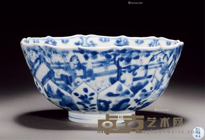 清康熙 青花花口碗 直径15cm；高7cm