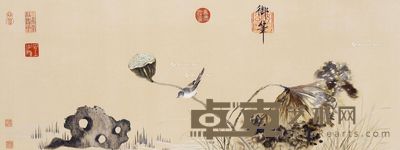 刺绣朱瞻基“莲蓬图” 95×36cm