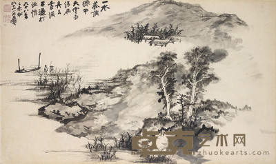 张大千 菰蒲渔情 48×81cm 约3.5平尺