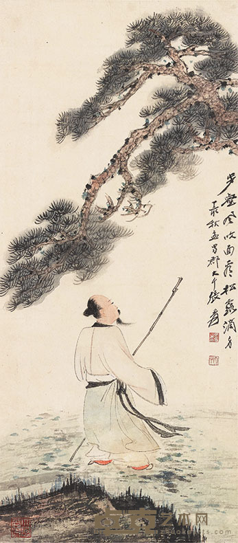 张大千 人物 82.5×36.5cm 约2.7平尺