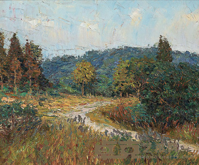 李荣洲 平湖湖畔 50×60cm