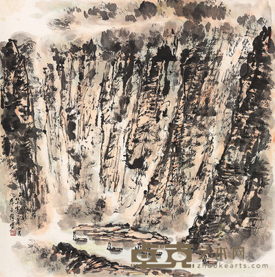 张文俊 峡江帆影 68×68cm 约4.2平尺
