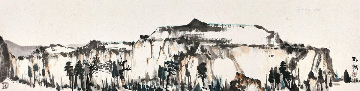 韩朝 山水 35×139cm