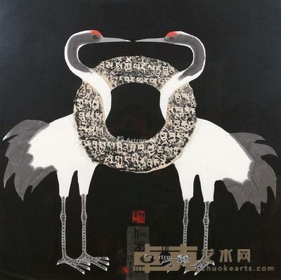 韩书力 仁者寿 68×68cm