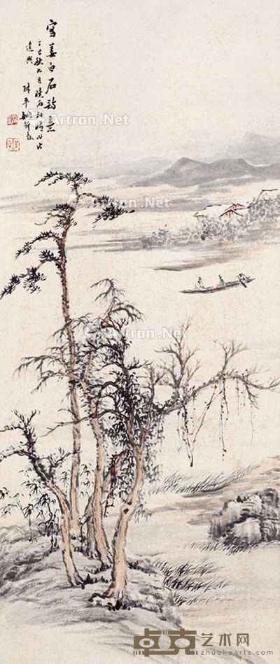 姚钟葆 泛舟图 101×42cm