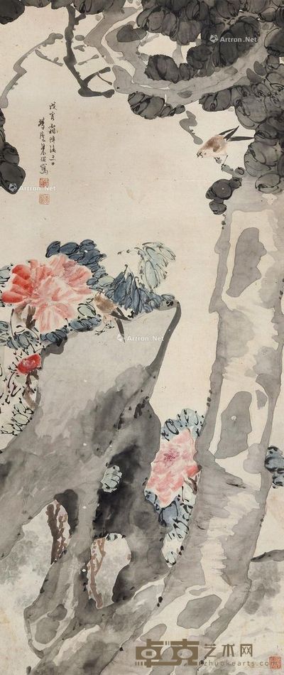 朱偁 富贵图 132×67cm