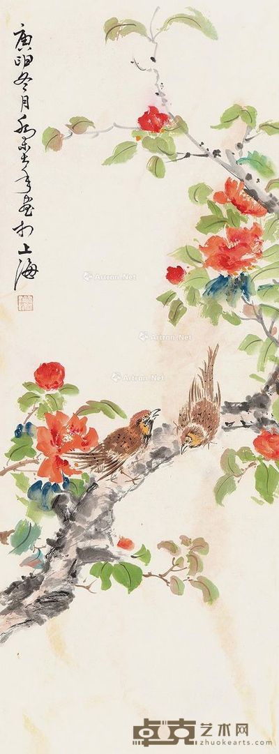 乔木 双栖图 68×25cm