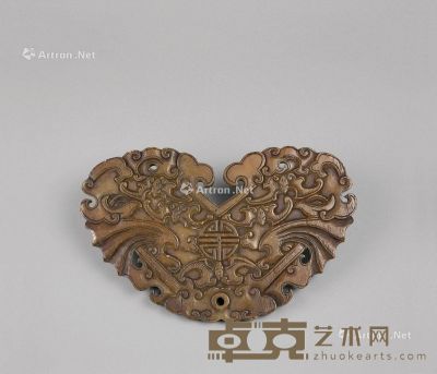 清代 寿山石雕福寿纹磬 长22.6cm；宽14.3cm