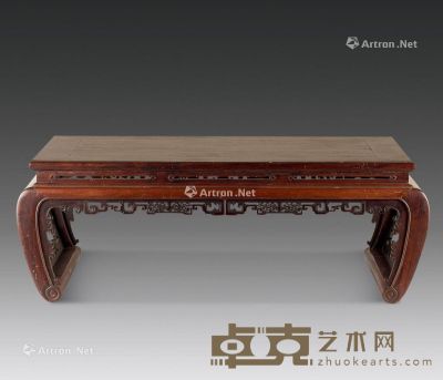 红木螭龙纹下卷长方桌 长96.5cm；宽54cm；高33.5cm
