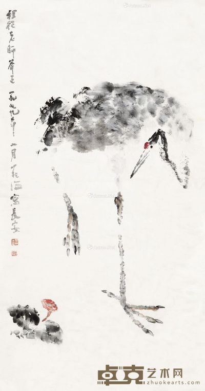 晁海 鹤 177.5×93cm