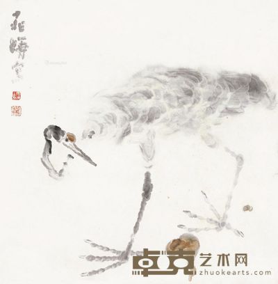 晁海 鹤寿 68.5×67cm