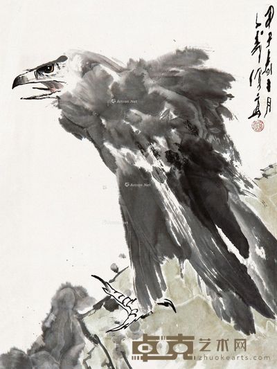 王子武 鹰 66.5×49cm