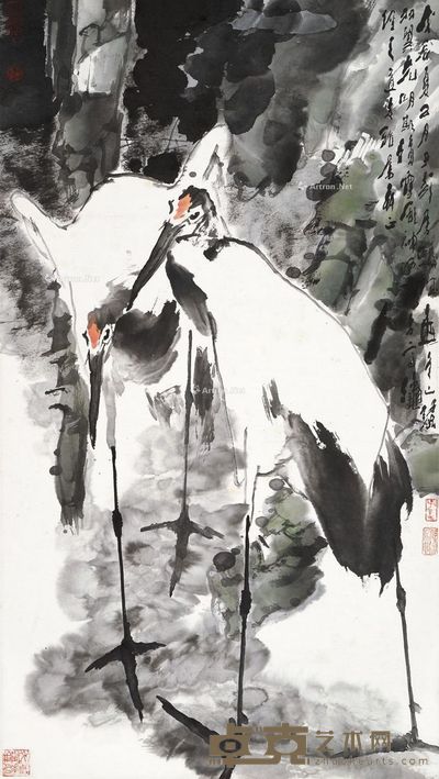 王子武 松鹤延年 122.5×68.5cm