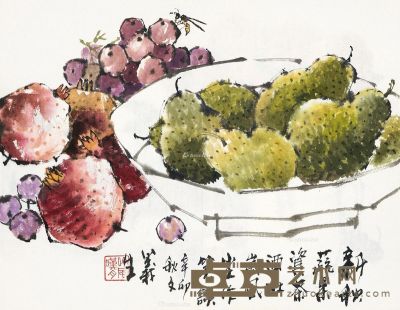 徐义生 新秋蔬果 34.5×46cm