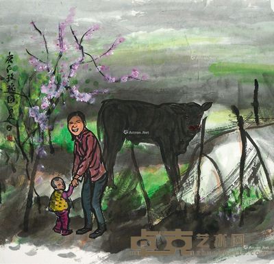 邢庆仁 母子图 69×71.5cm