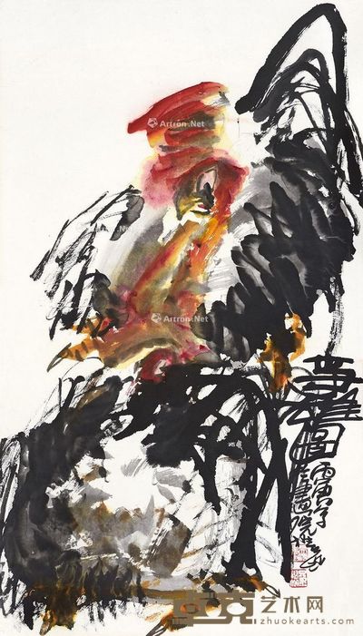 樊洲 争雄图 94.5×53.5cm