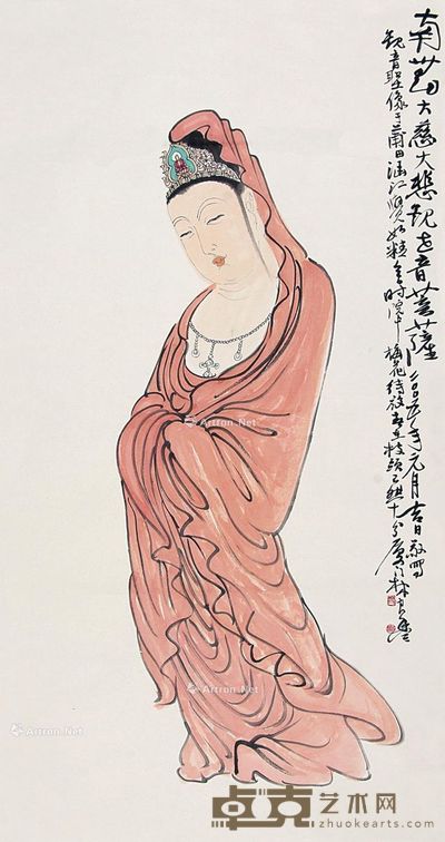 林良丰 红衣观音 133×68cm