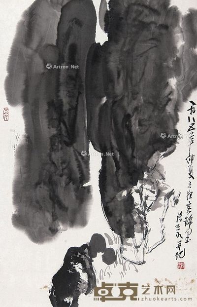 魏传义 水墨山水 68×43cm