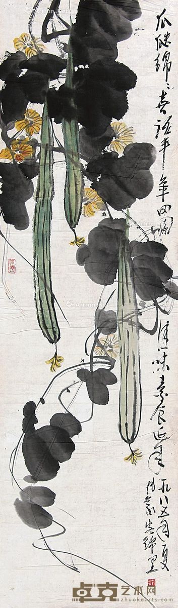 魏传义 瓜瓞绵绵 121×36cm