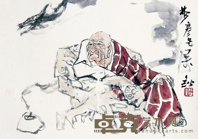 林锴 降龙罗汉 49.5×69cm